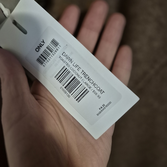 ONLY Women's Brown Trench Coat with Belt - Picture 5 of 5